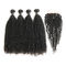4 пачки пачек волос девственницы перуанских с длиной подгонянной закрытием поставщик